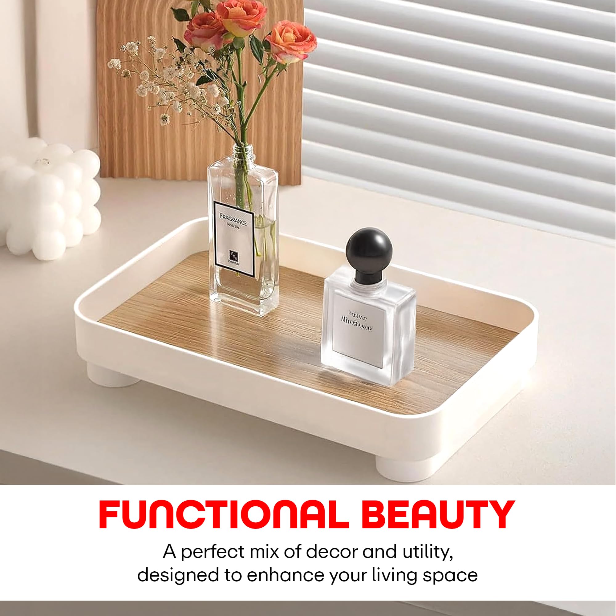 Prime Pick Desk Tray Bathroom Vanity Trays Makeup Perfume Tray Wooden Towel Trays Rectangle Jewelry Serving Tray Rectangular Tra